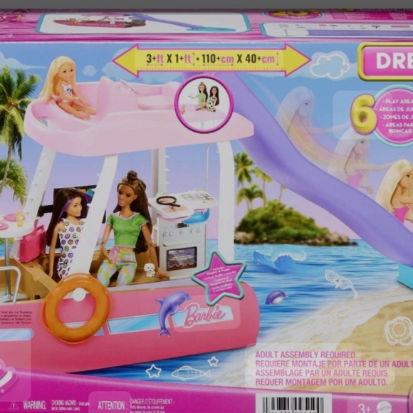 Barbie Toy Boat Playset, Dream Boat with 20+ Ocean-Themed Accessories - Picture 2 of 4